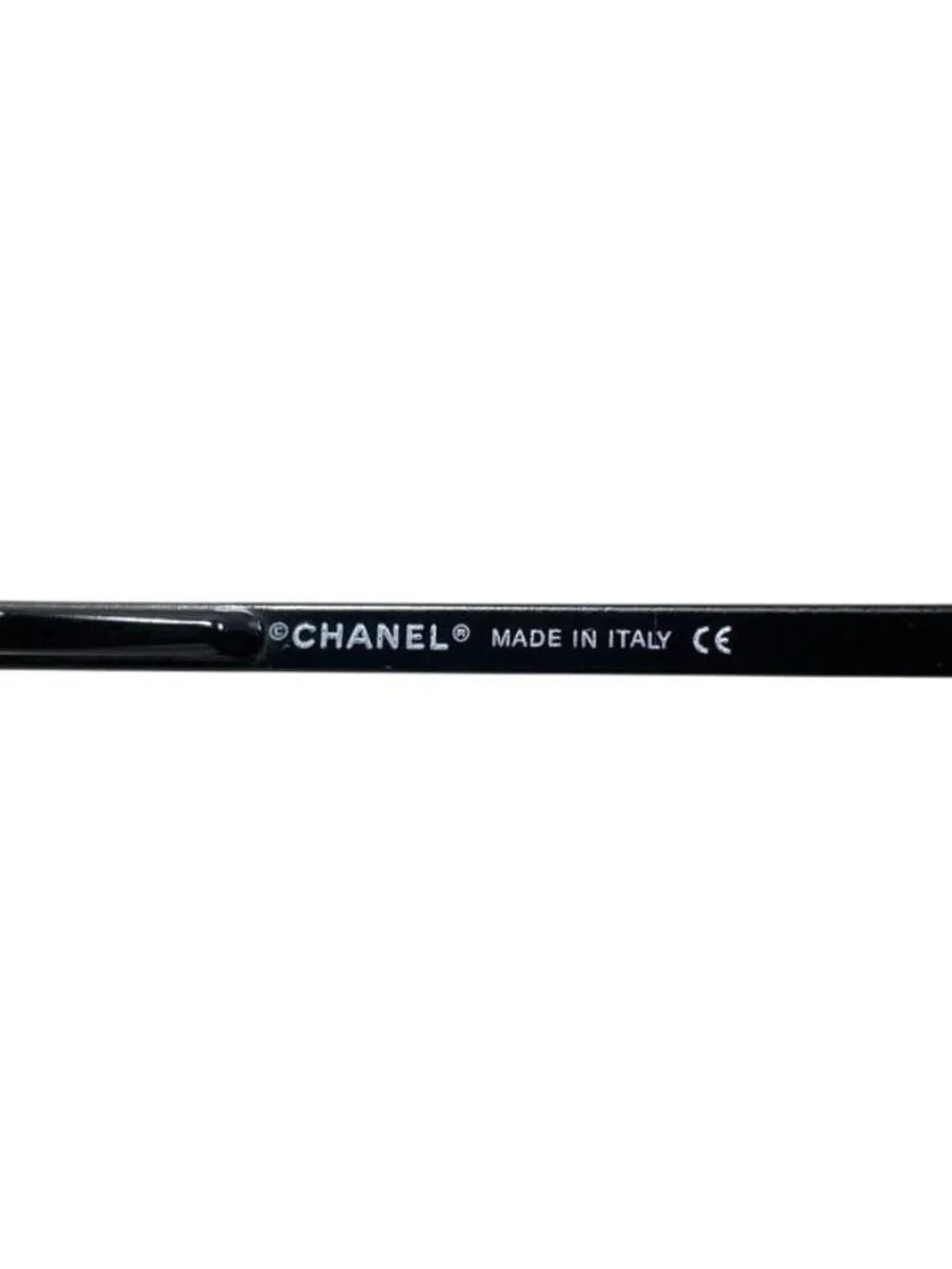 Chanel Sunglasses Black Gradient CC Logo Side Metal Acetate Eyewear Square Lens